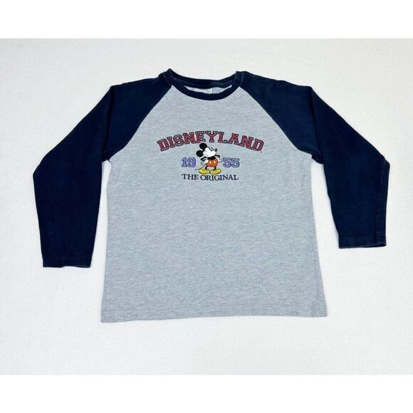 Vintage Y2K Walt Disney Disneyland Mickey Shirt Small Long Sleeve Grey Embroider - Picture 2 of 8